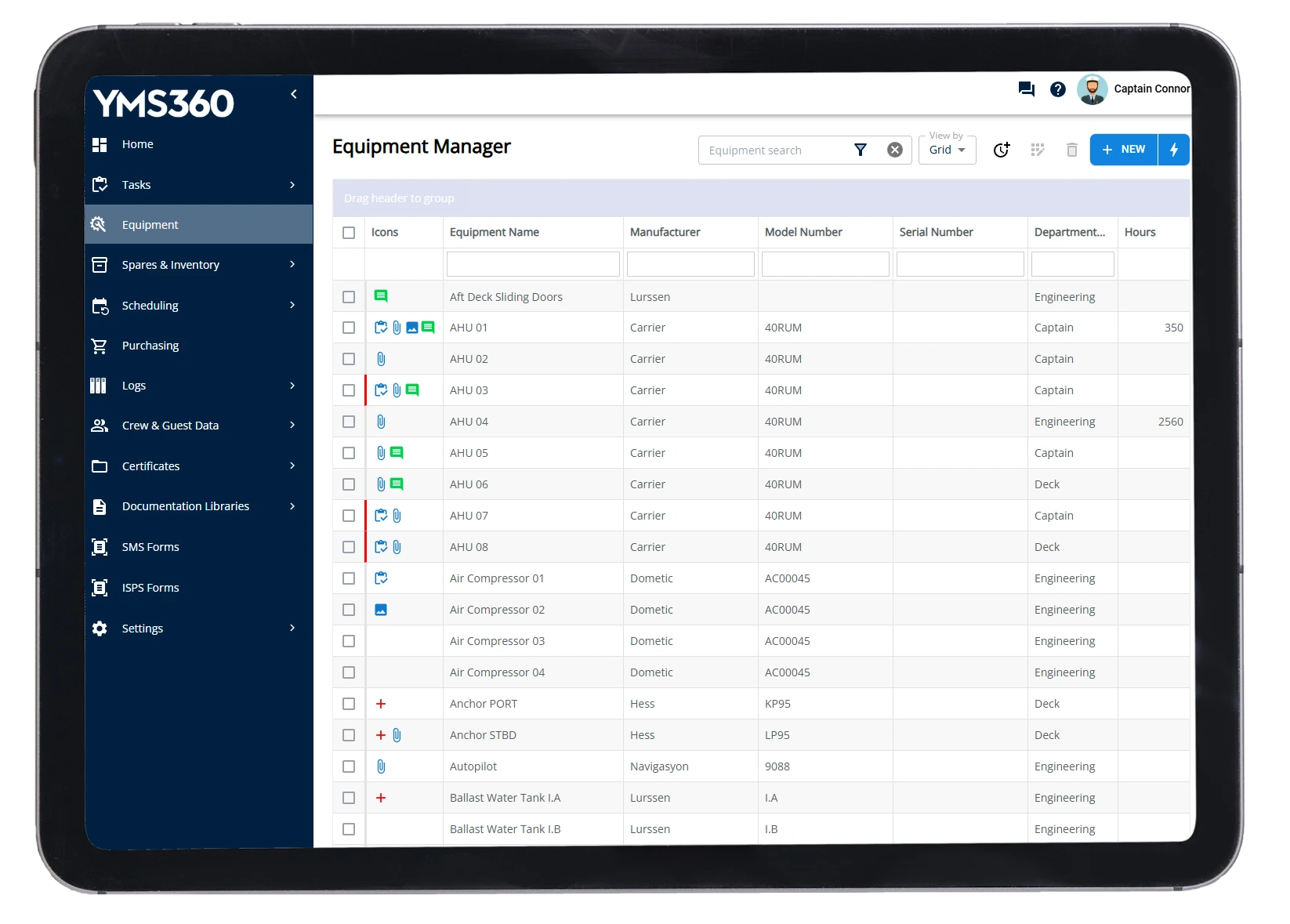 YMS360 Equipment Management